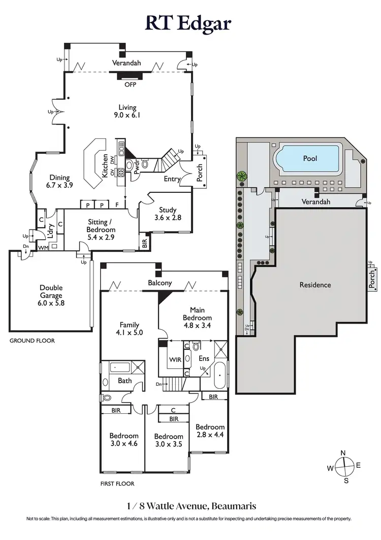 Floorplan of Homely townhouse listing, 1/8 Wattle Avenue, Beaumaris VIC 3193