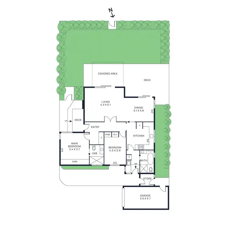 Floorplan of Homely unit listing, 1/7 Uonga Road, Bentleigh VIC 3204