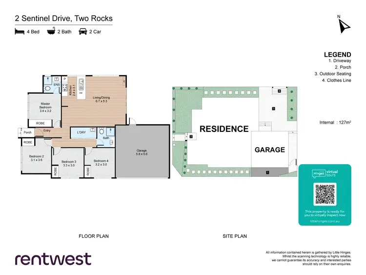 Floorplan of Homely house listing, 2 Sentinel Dr, Two Rocks WA 6037