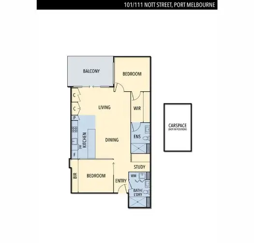 Floorplan of Homely apartment listing, 101/111 Nott Street, Port Melbourne VIC 3207