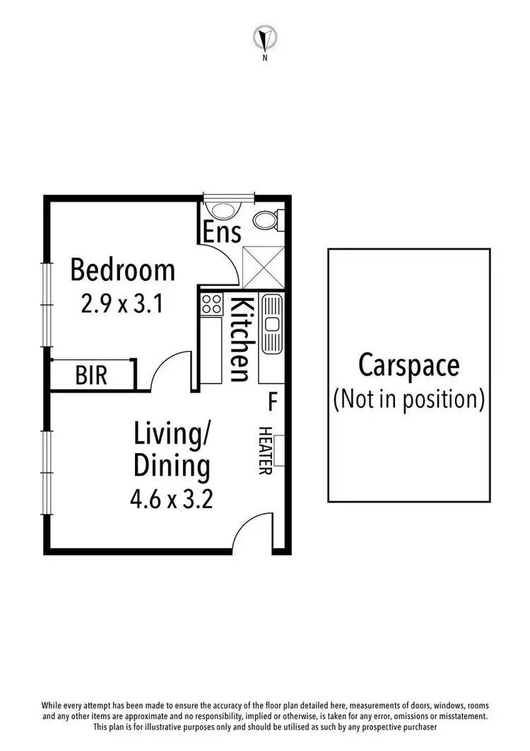 Floorplan of Homely apartment listing, 1/42 Gillies Street, Fairfield VIC 3078