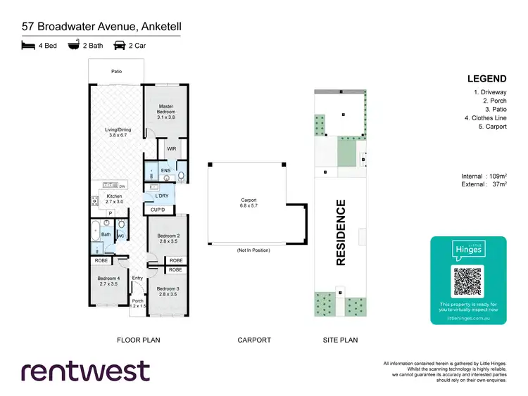 Floorplan of Homely house listing, 57 Broadwater Ave, Anketell WA 6167