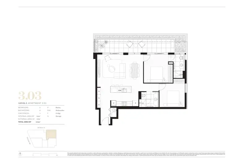 Floorplan of Homely apartment listing, 303/52 St Kilda Road, St Kilda VIC 3182