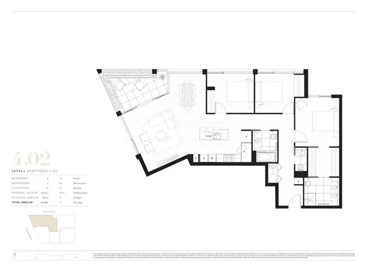 Floorplan of Homely apartment listing, 402/52 St Kilda Road, St Kilda VIC 3182