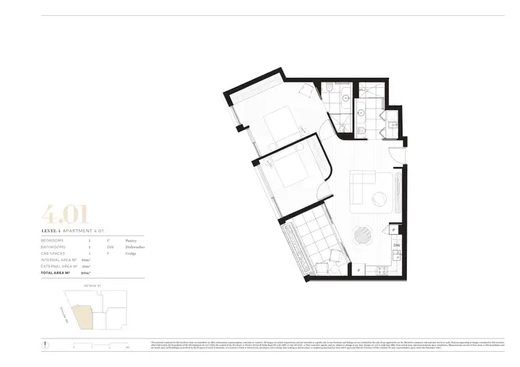 Floorplan of Homely apartment listing, 401/52 St Kilda Road, St Kilda VIC 3182