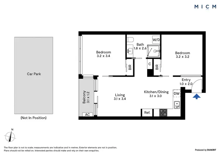 Floorplan of Homely apartment listing, 3205/618 Lonsdale Street, Melbourne VIC 3000
