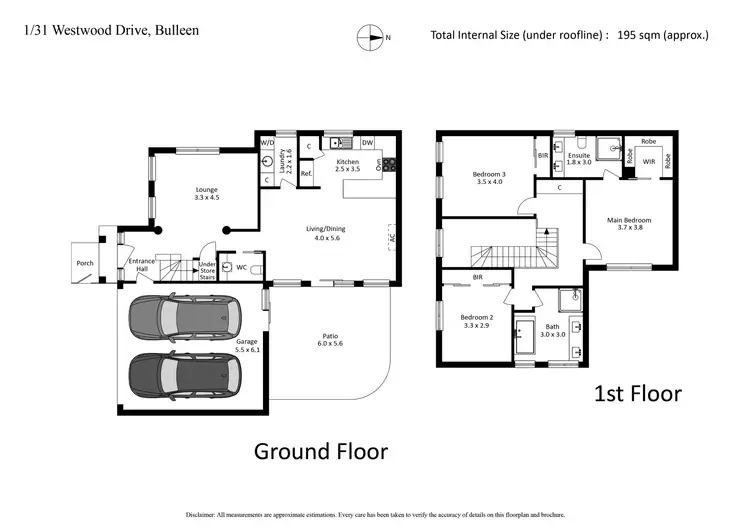 Floorplan of Homely townhouse listing, 1/31 Westwood Drive, Bulleen VIC 3105