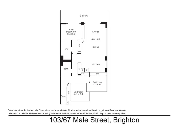 Floorplan of Homely apartment listing, 103/67 Male Street, Brighton VIC 3186