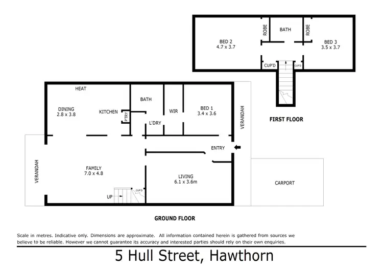 Floorplan of Homely house listing, 5 Hull Street, Hawthorn VIC 3122