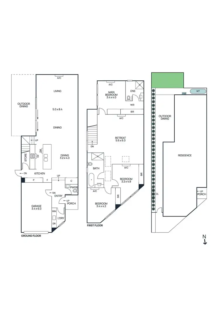 Floorplan of Homely townhouse listing, 12 Harrison Lane, Kingsville VIC 3012