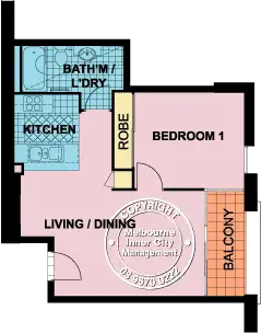 Floorplan of Homely apartment listing, 411/668 Bourke Street, Melbourne VIC 3000