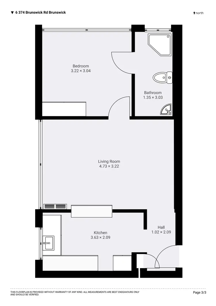 Floorplan of Homely apartment listing, 6/374 Brunswick Road, Brunswick West VIC 3055