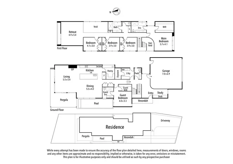 Floorplan of Homely house listing, 52 Otterington Grove, Ivanhoe East VIC 3079