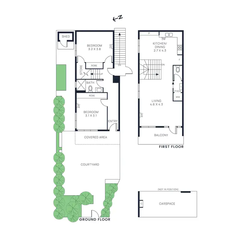 Floorplan of Homely townhouse listing, 2/22 Station Avenue, Mckinnon VIC 3204