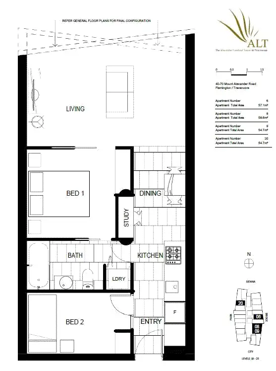 Floorplan of Homely apartment listing, 1908/18 Mt Alexander Road, Travancore VIC 3032