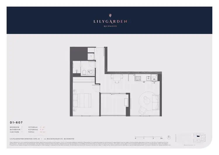 Floorplan of Homely apartment listing, 607/70 Burnley Street, Richmond VIC 3121