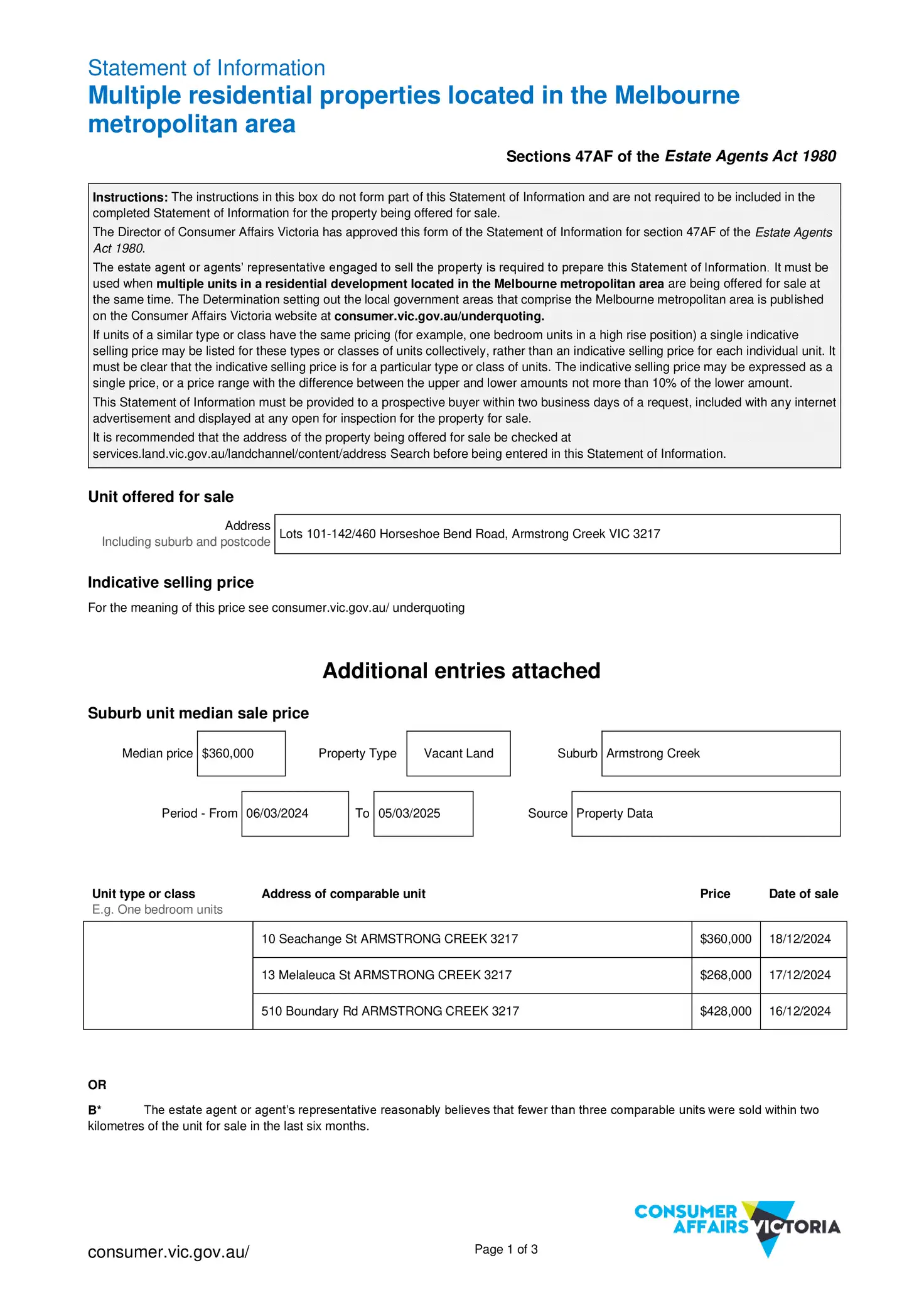Floorplan of Homely land listing, LOT Lot 107, 460 Horseshoe Bend Road, Armstrong Creek VIC 3217