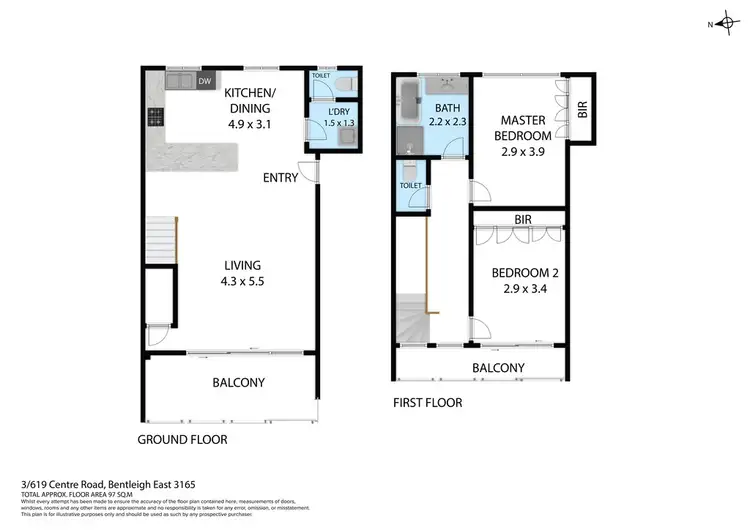 Floorplan of Homely apartment listing, 3/619 Centre Road, Bentleigh East VIC 3165