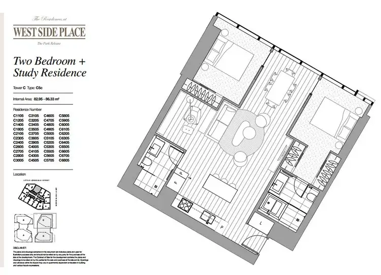 Floorplan of Homely apartment listing, 6305C/633 Little Lonsdale Street, Melbourne VIC 3000