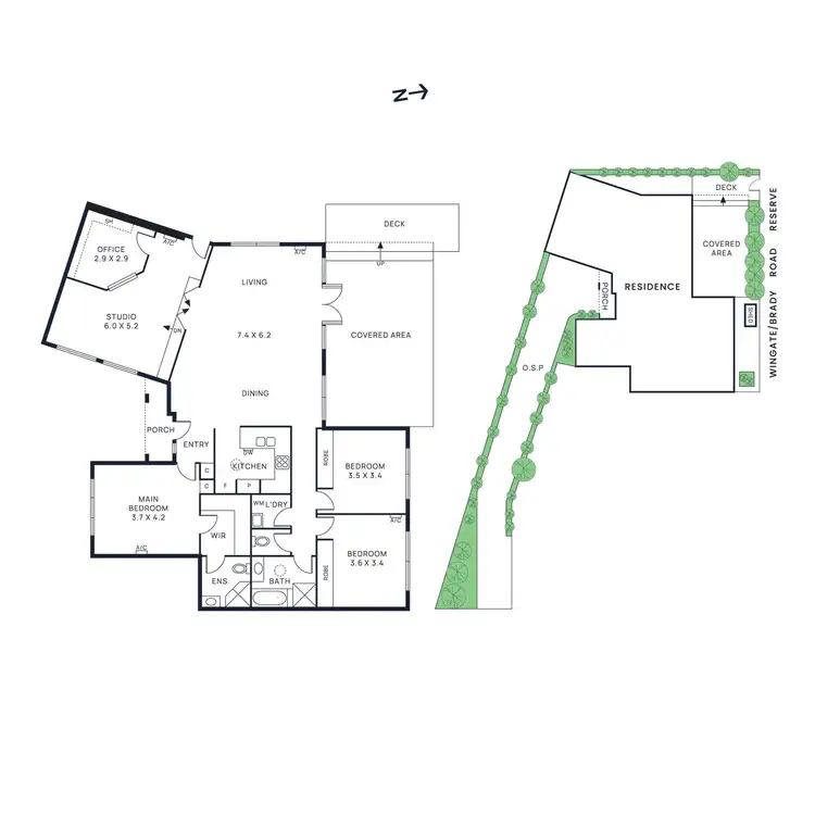 Floorplan of Homely townhouse listing, 2/3 Brady Road, Bentleigh East VIC 3165