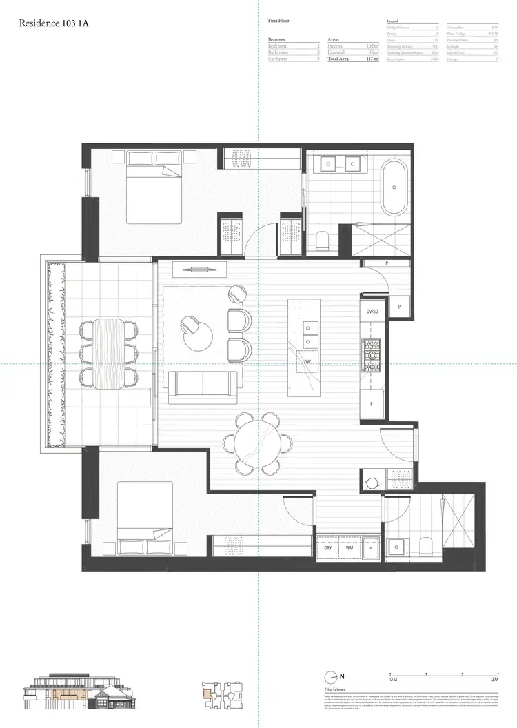 Floorplan of Homely apartment listing, 103/1A Deakin Street South, Hampton VIC 3188