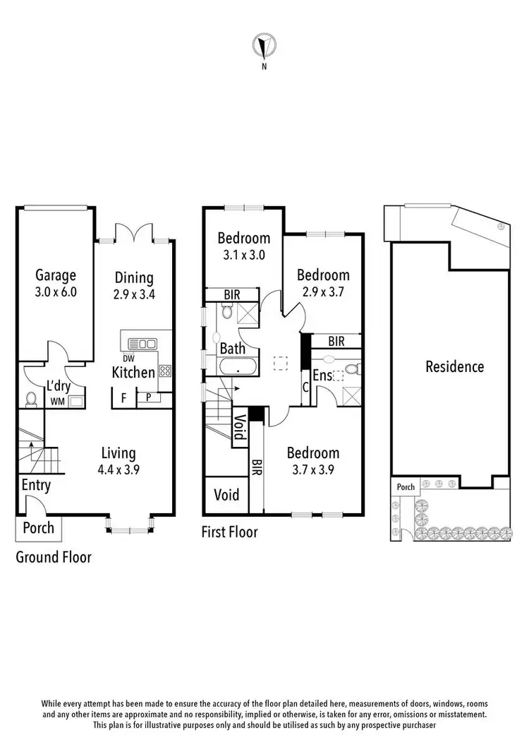 Floorplan of Homely townhouse listing, 3/123 Waterdale Road, Ivanhoe VIC 3079