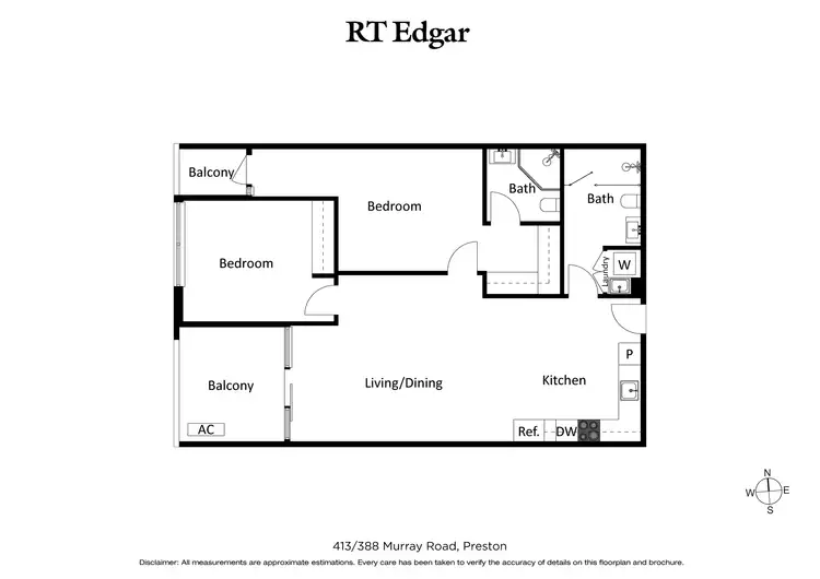 Floorplan of Homely unit listing, 413/388 Murray Road, Preston VIC 3072