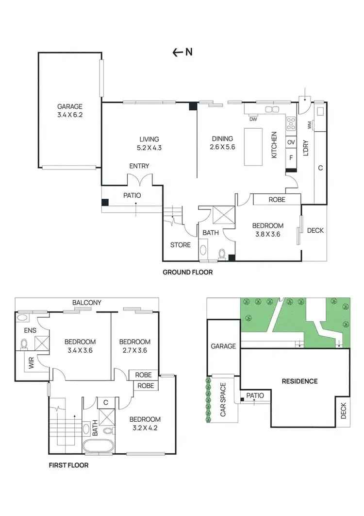 Floorplan of Homely townhouse listing, 2/12 Owens Avenue, Glen Waverley VIC 3150
