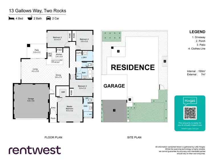 Floorplan of Homely house listing, 13 Gallows Wy, Two Rocks WA 6037