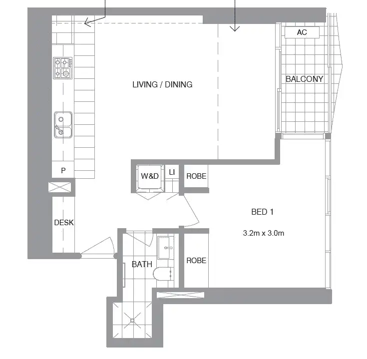 Floorplan of Homely apartment listing, 2512/560 Lonsdale Street, Melbourne VIC 3000