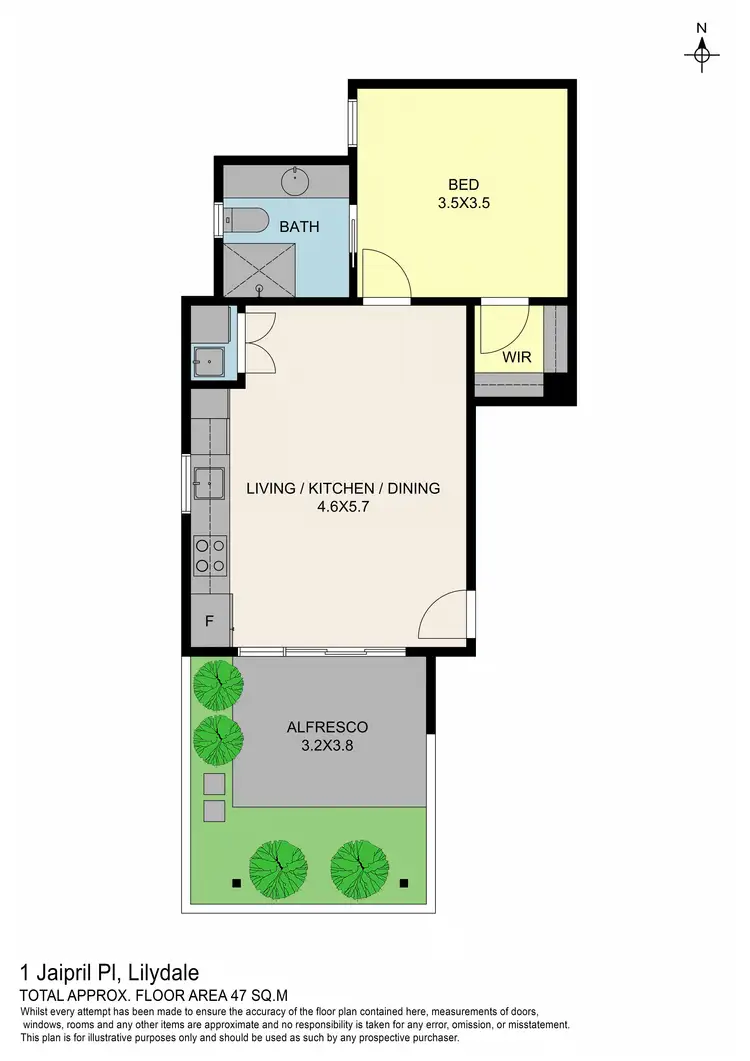 Floorplan of Homely unit listing, 1 Jaipril Place, Lilydale VIC 3140