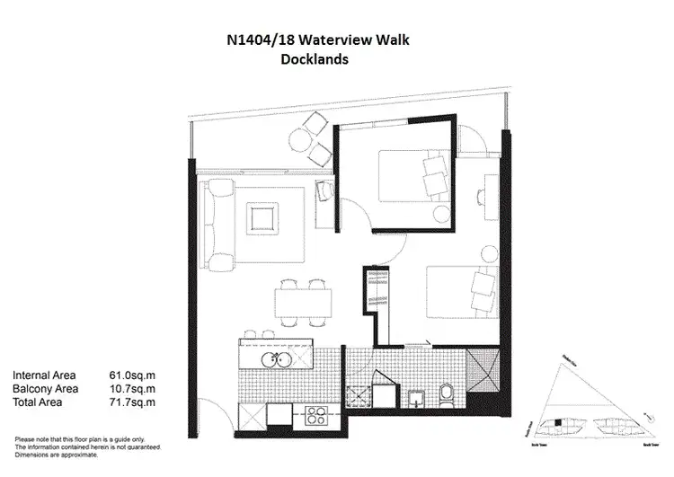 Floorplan of Homely apartment listing, 1404/18 Waterview Walk, Docklands VIC 3008