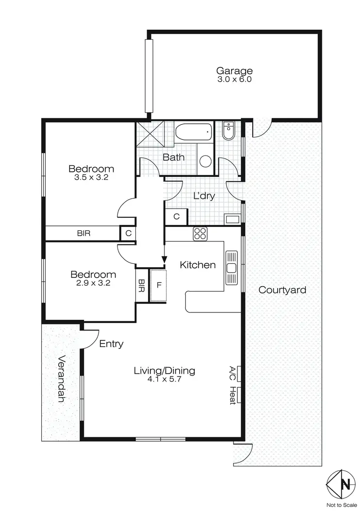 Floorplan of Homely unit listing, 2/428 Gillies Street, Wendouree VIC 3355