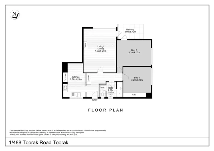 Floorplan of Homely apartment listing, 1/488 Toorak Road, Toorak VIC 3142