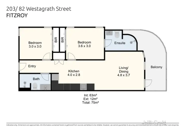 Floorplan of Homely apartment listing, 203/82 Westgarth Street, Fitzroy VIC 3065