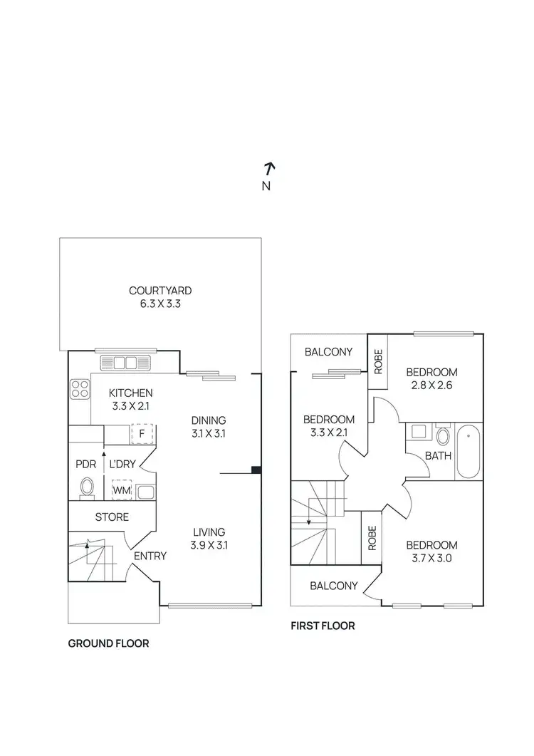 Floorplan of Homely unit listing, 2/14-16 Lennon Street, Parkville VIC 3052