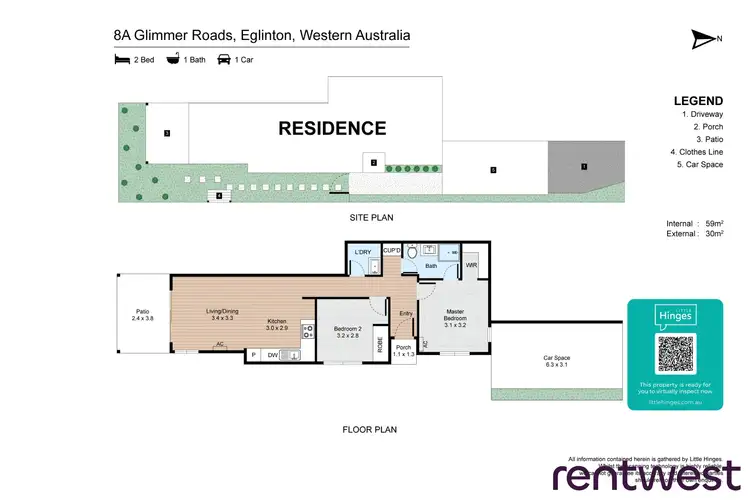 Floorplan of Homely semi-detached listing, 8A Glimmer Rd, Eglinton WA 6034