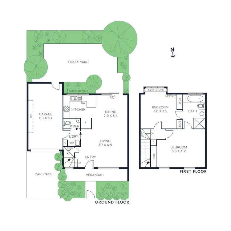 Floorplan of Homely townhouse listing, 3/8 James Street, Glen Huntly VIC 3163