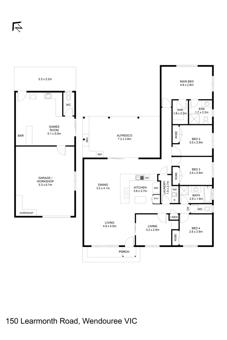 Floorplan of Homely house listing, 150 Learmonth Road, Wendouree VIC 3355