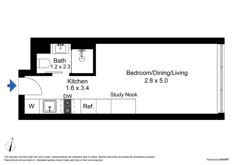 Floorplan of Homely studio listing, 509/181 ABeckett Street, Melbourne VIC 3000
