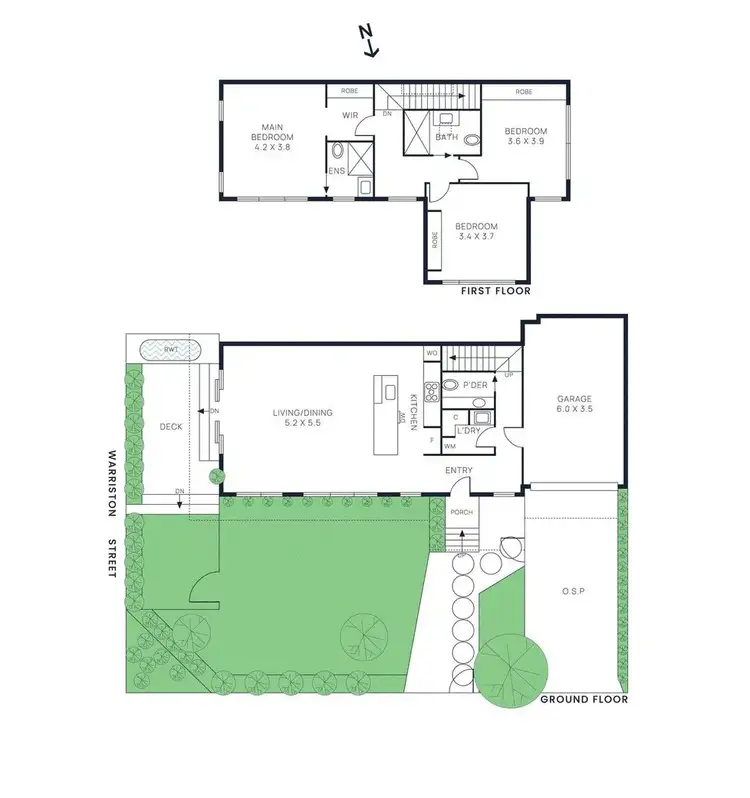 Floorplan of Homely townhouse listing, 8 Cowra Street, Brighton VIC 3186