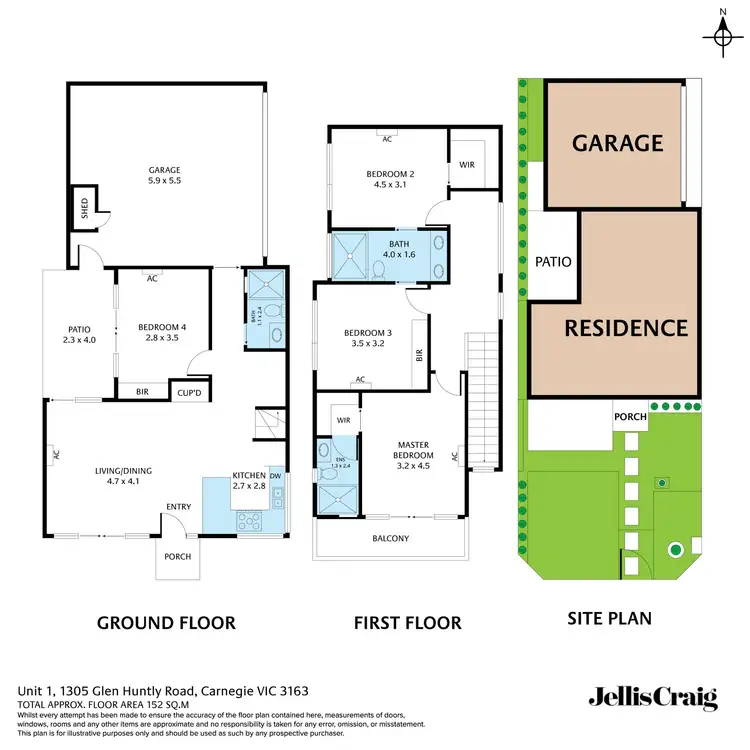 Floorplan of Homely townhouse listing, 1/1305 Glen Huntly Road, Carnegie VIC 3163