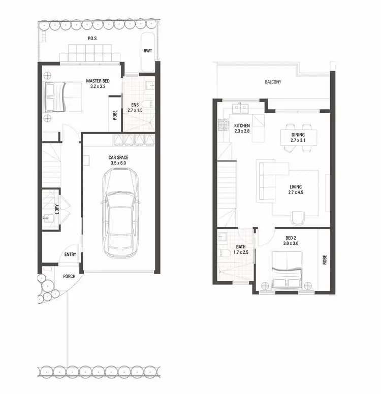 Floorplan of Homely townhouse listing, 2/263 Oriel Road, Heidelberg West VIC 3081