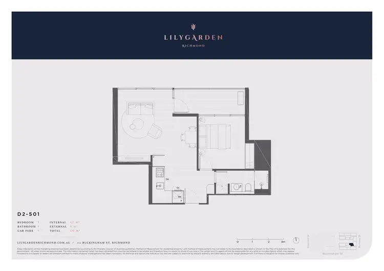 Floorplan of Homely apartment listing, 501/171 Buckingham Street, Richmond VIC 3121
