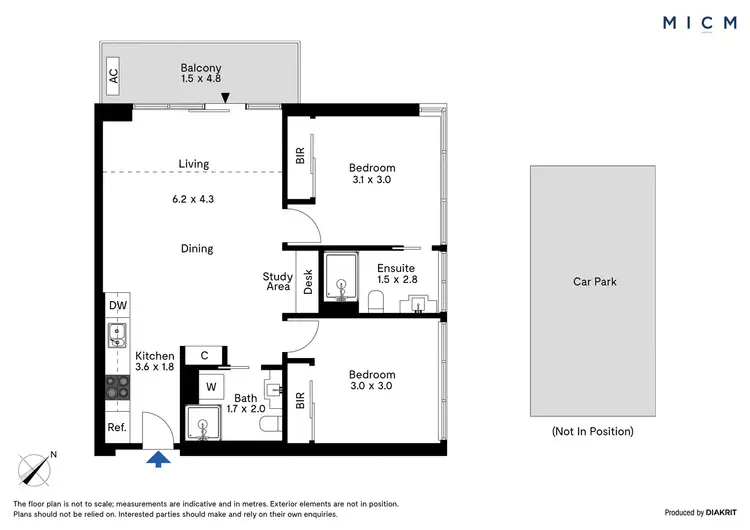 Floorplan of Homely apartment listing, 1006/118 Kavanagh Street, Southbank VIC 3006