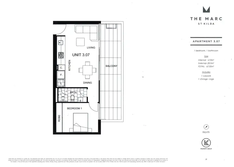 Floorplan of Homely apartment listing, 307/2 Princes Street, St Kilda VIC 3182