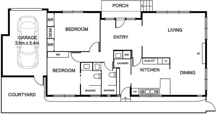 Floorplan of Homely unit listing, 1/216 Kambrook Road, Caulfield VIC 3162
