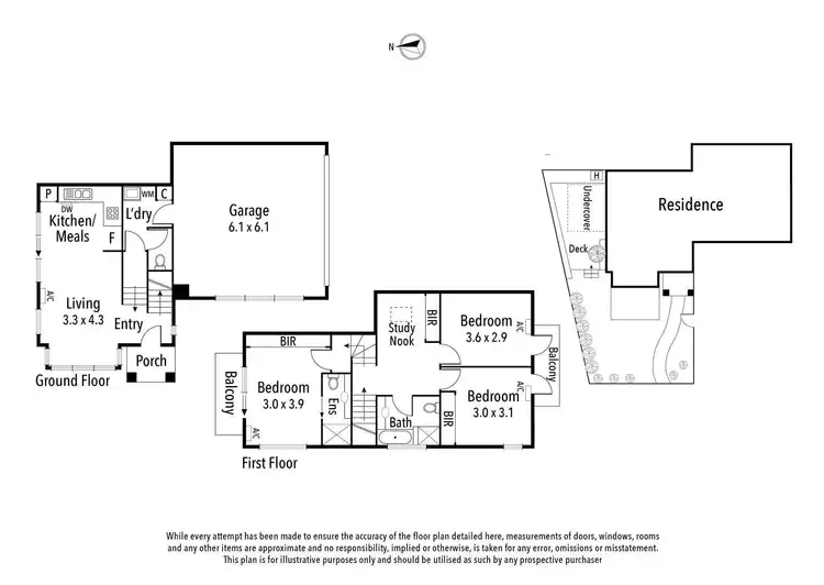 Floorplan of Homely townhouse listing, 1/14-16 Rosanna Road, Heidelberg VIC 3084