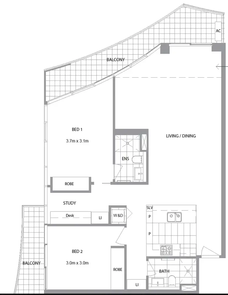 Floorplan of Homely apartment listing, 5507/560 Lonsdale Street, Melbourne VIC 3000