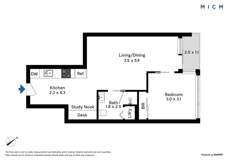 Floorplan of Homely apartment listing, 2009/1 Balston Street, Southbank VIC 3006